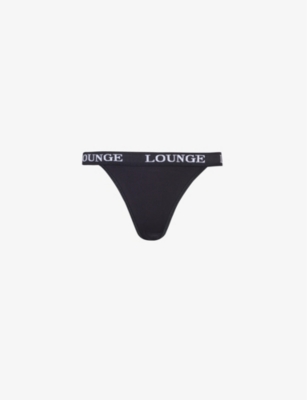 LOUNGE UNDERWEAR: Bamboo branded stretch-jersey thong