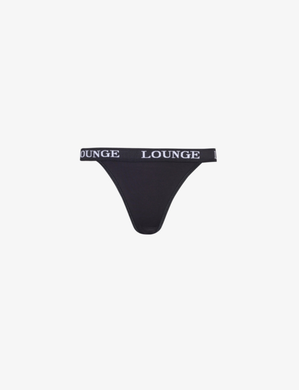 Bamboo branded stretch-jersey thong
