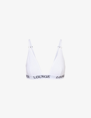 Shop Lounge Underwear Women's All White Bamboo Triangle Branded-underband Stretch-jersey Bra