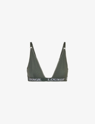 Shop Lounge Underwear Womens Pine Green Bamboo Branded Stretch-jersey Bra