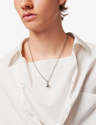 Petite Orb ruthenium-plated brass pendant necklace