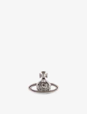 VIVIENNE WESTWOOD: Nano Solitaire Orb-embellished ruthenium-plated brass earring