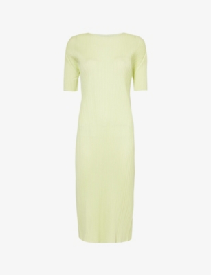 PLEATS PLEASE ISSEY MIYAKE: May pleated slim-fit knitted midi dress