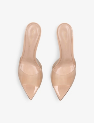 Gianvito Rossi Womens Beige Elle 55 Leather And Pvc Heeled Mules In Beige
