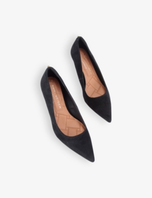 KURT GEIGER LONDON: Kensington Flexi heeled suede court shoes