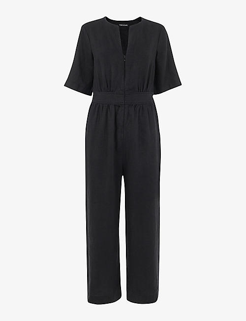 WHISTLES: Cosima zip-up linen jumpsuit