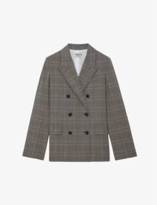 ZADIG&VOLTAIRE: Vaena double-breasted checked wool blazer