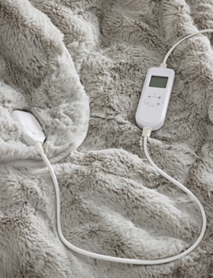 THE WHITE COMPANY: Super Soft Faux-Fur Heated Blanket 160cm x 130cm