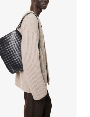 BOTTEGA VENETA: Woven-texture leather cross-body bag