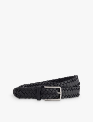 BOTTEGA VENETA: Braided brand-debossed leather belt