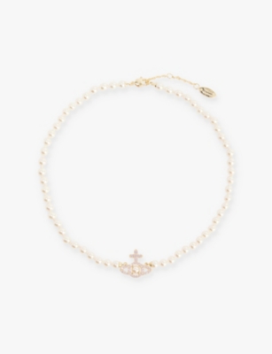 Olympia Pearl brass necklace
