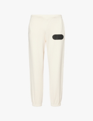 Gallery Dept. Mens Gallery Dept Gd Distressed-print Relaxed-fit Cotton-jersey Jogging Bottoms In Cream