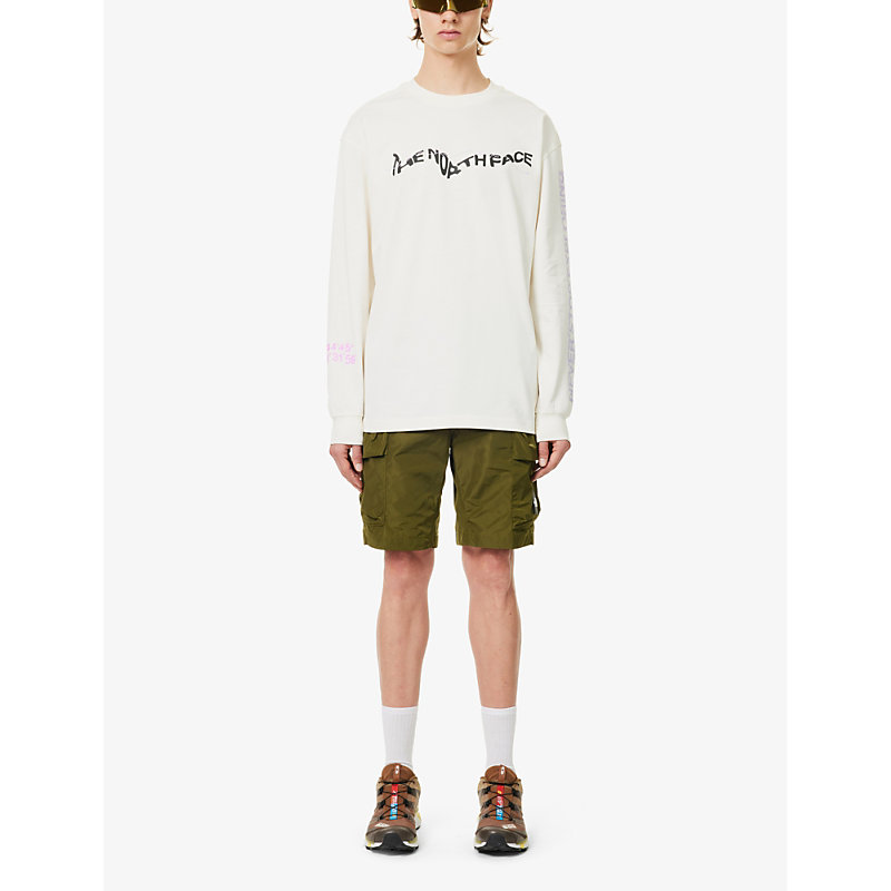 Shop The North Face Men's White Dune Graphic-print Long-sleeve Cotton-jersey T-shirt