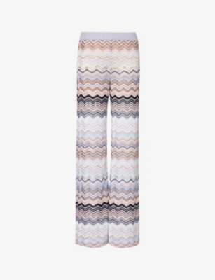 MISSONI: Wide-leg mid-rise knitted trousers