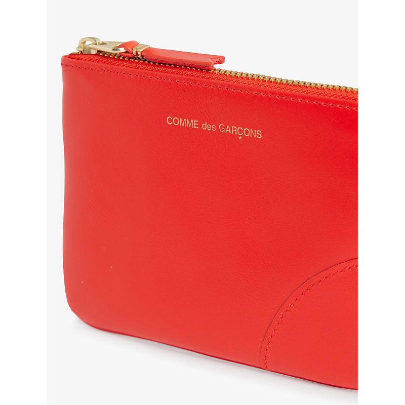 Shop Comme Des Garçons Comme Des Garcons Orange Classic Foiled-logo Leather Wallet