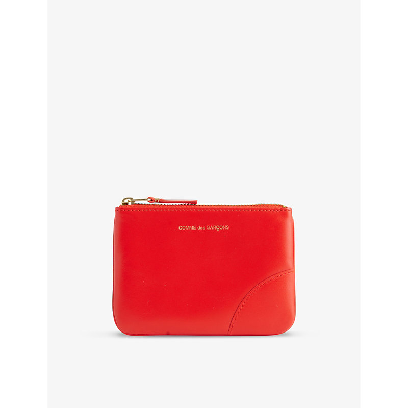 Shop Comme Des Garçons Comme Des Garcons Orange Classic Foiled-logo Leather Wallet