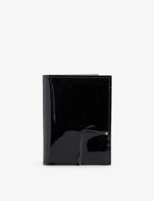 Shop Comme Des Garçons Comme Des Garcons Women's Black Exposed-seam Leather Wallet