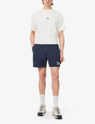 Shop 247 By Represent Men's Vy Brand-print Relaxed-fit Stretch-recycled Nylon Shorts In Navy