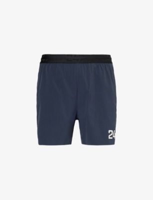 247 BY REPRESENT: Brand-print relaxed-fit stretch-recycled nylon shorts