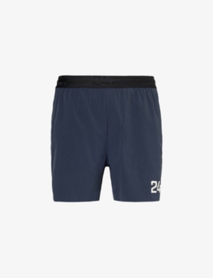 Shop 247 By Represent Mens Brand-print Relaxed-fit Stretch-recycled Nylon Shorts Navy