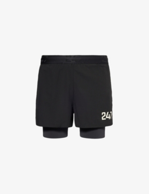 Shop 247 By Represent Men's Jet Black Trail Short Lined Mid-rise Stretch-woven Shorts