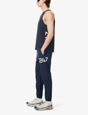 Shop 247 By Represent Men's Vy Brand-print Tapered-leg Stretch-woven Jogging Bottoms In Navy