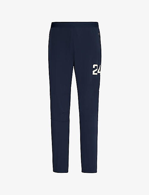 247 BY REPRESENT: Brand-print tapered-leg stretch-woven jogging bottoms