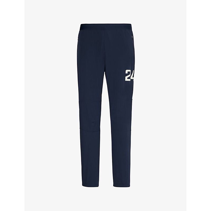 247 By Represent Mens Navy Brand-print Tapered-leg Stretch-woven Jogging Bottoms