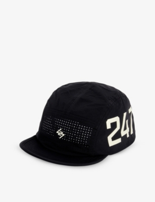 Shop 247 By Represent Men's Black Brand-print Flat-peak Shell Cap