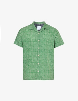 PS BY PAUL SMITH: Abstract-pattern regular-fit cotton shirt