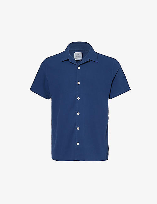 PS BY PAUL SMITH: Revere-collar short-sleeved stretch-cotton shirt