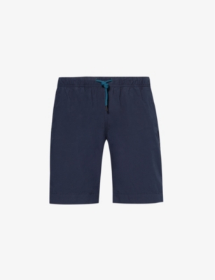Shop Ps By Paul Smith Men's Very Dark Navy Brand-appliqué Regular-fit Cotton Shorts