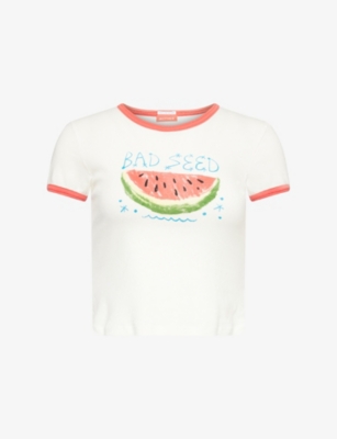 MOTHER: The Itty Bitty logo-print short-sleeve cotton-jersey T-shirt