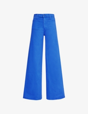 Shop Mother Women's Snr Snorkel Blue Undercover Sneak Wide-leg High-rise Jeans