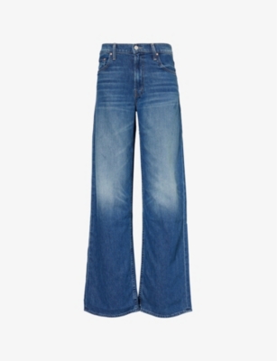 MOTHER: The Spinner Zip regular-fit wide-leg mid-rise recycled-denim jeans