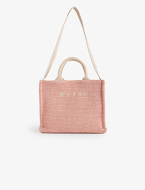 MARNI: Brand-embroidered cotton-blend tote bag