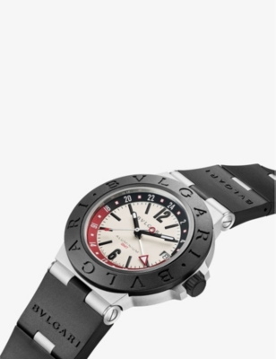 Bvlgari Mens Black Re00041 Aluminium Gmt And Rubber Automatic Watch In Black