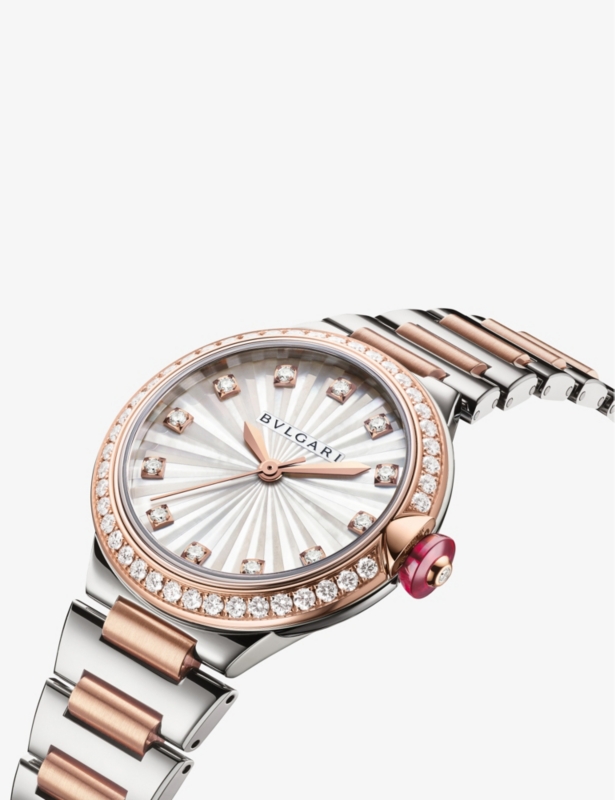 Lvcea 18ct rose-gold, stainless-steel, 1.3000ct brilliant-cut diamond and mother-of-pearl automatic watch