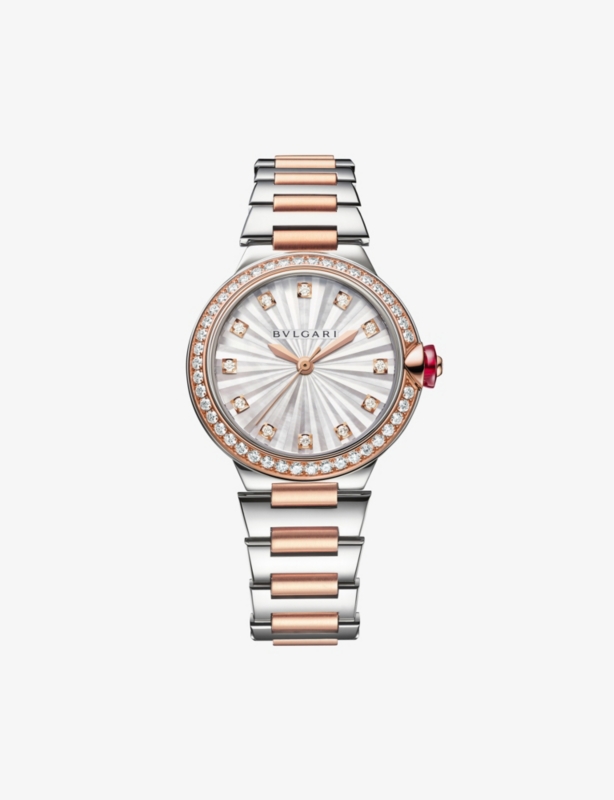 Lvcea 18ct rose-gold, stainless-steel, 1.3000ct brilliant-cut diamond and mother-of-pearl automatic watch