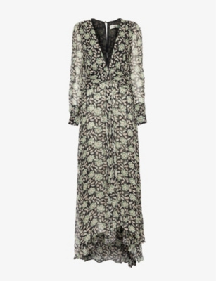 RIXO: Meera floral-pattern woven maxi dress
