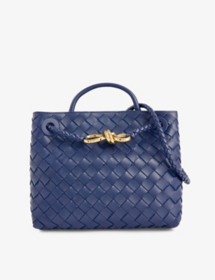 BOTTEGA VENETA: Andiamo woven-texture leather top-handle bag