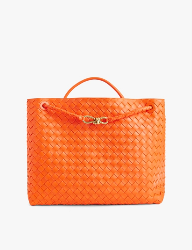 Andiamo woven-texture leather top-handle bag