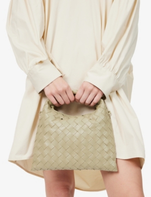 Bottega Veneta Womens Trave-m Brass-trave Hop Mini Leather Cross-body Bag In Trave-m Brass-trave