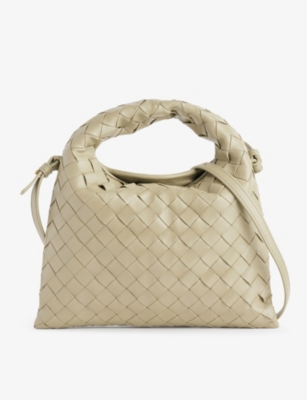 Bottega Veneta Womens Trave-m Brass-trave Hop Mini Leather Cross-body Bag