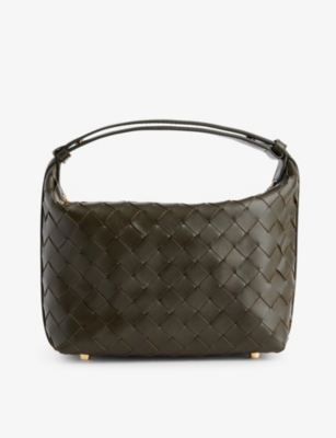 Shop Bottega Veneta Women's Kaki-gold Wallace Mini Leather Shoulder Bag
