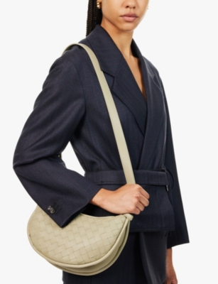 Bottega Veneta Womens Travertine-muse Bra Gemelli Saddle Leather Shoulder Bag In Travertine-muse Bra