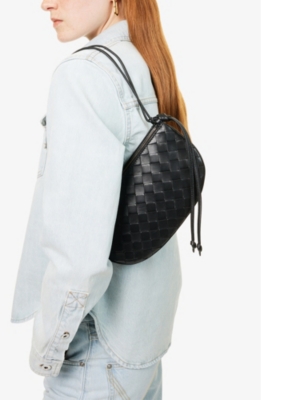 Gemellini intrecciato-weave leather pouch