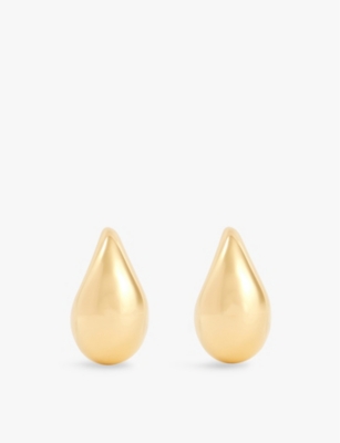 BOTTEGA VENETA: Drop yellow gold-plated 925 sterling silver earrings