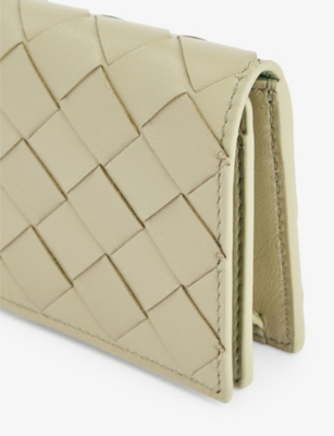 Shop Bottega Veneta Womens Tra/tra/ne Sa-tra-g Intrecciato Leather Cardholder