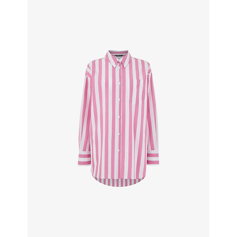 Shop Whistles Women's Multi-coloured Stripe-pattern Oversized Cotton Shirt